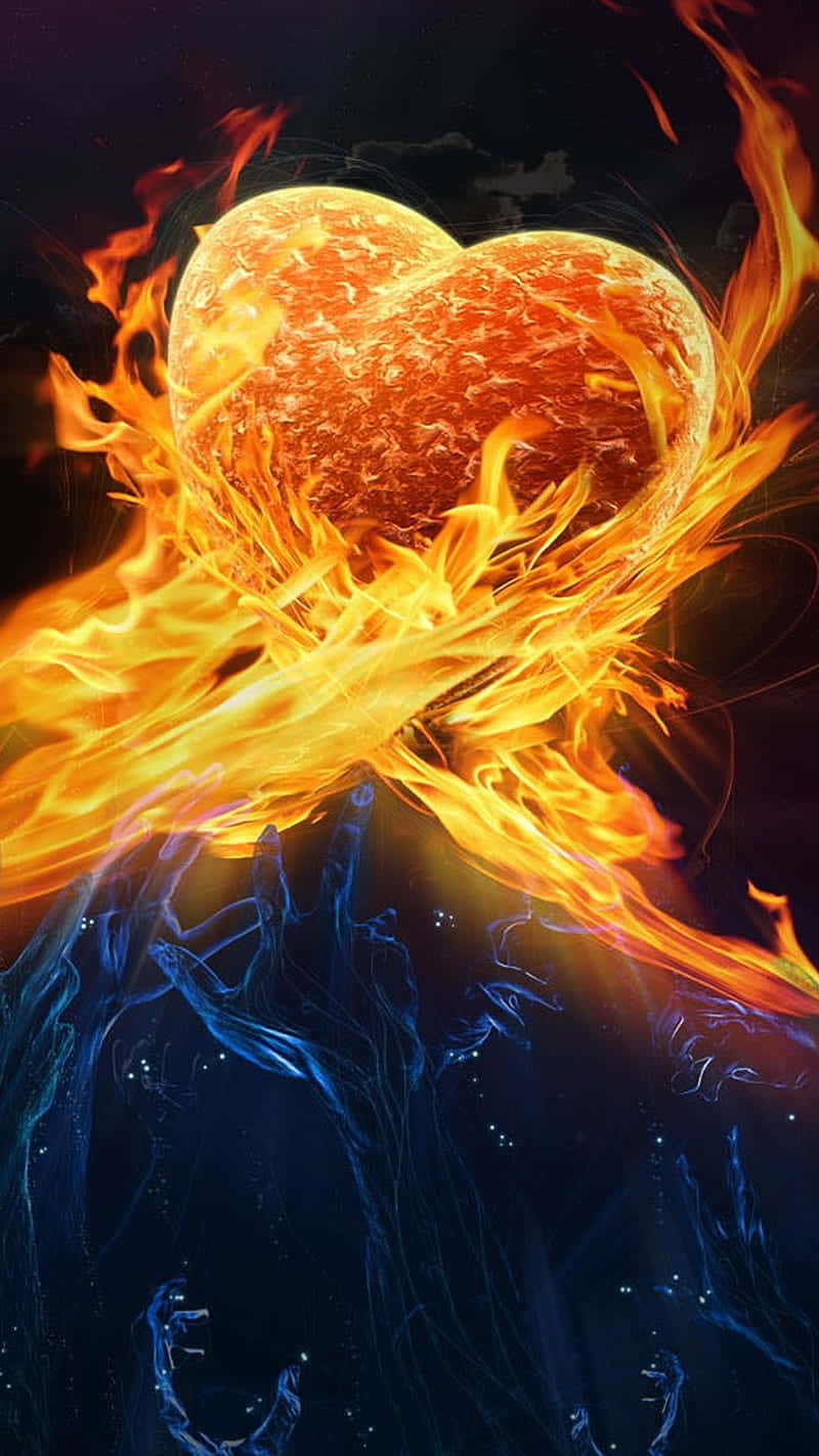 Two Elemental Forces Coming Together: Fire And Water Background