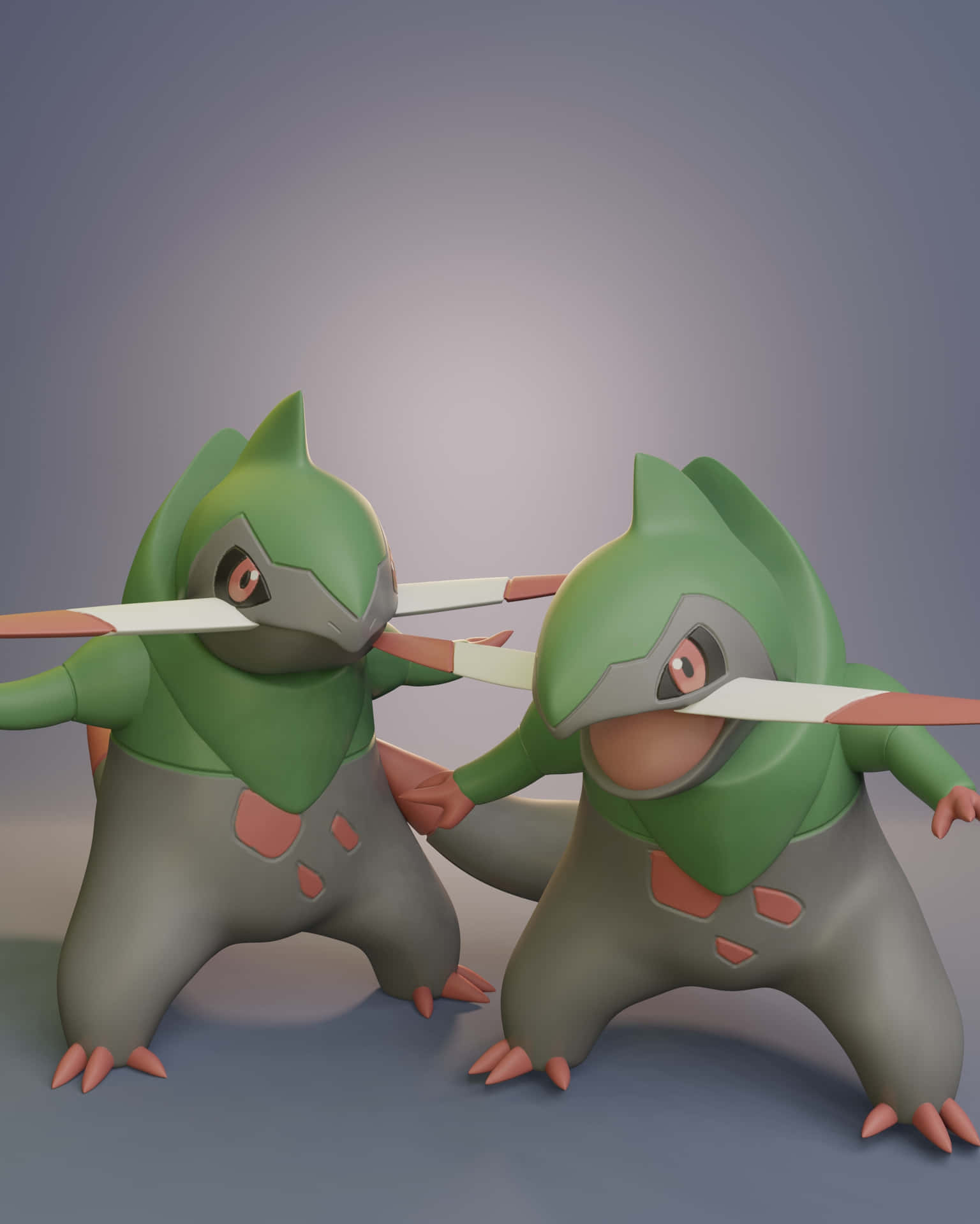 Two Fraxure Statues In 3d Background
