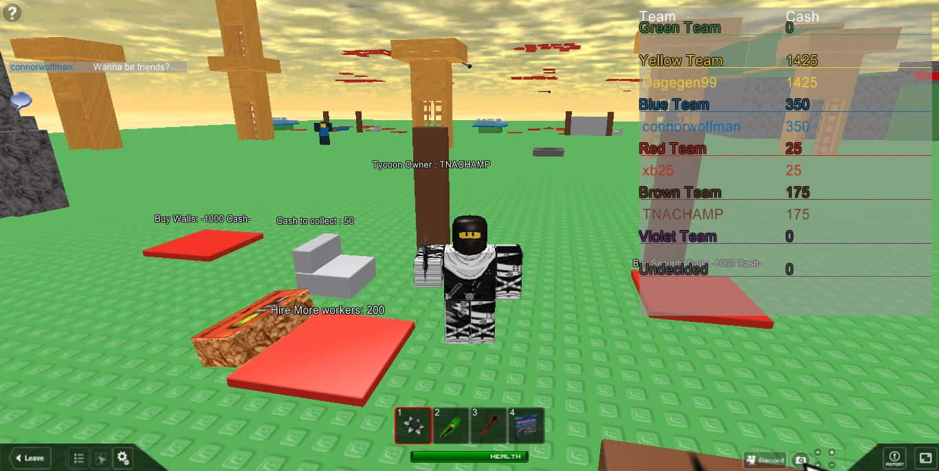 Two Friends Dressed Up As Adorable Roblox Avatars Background