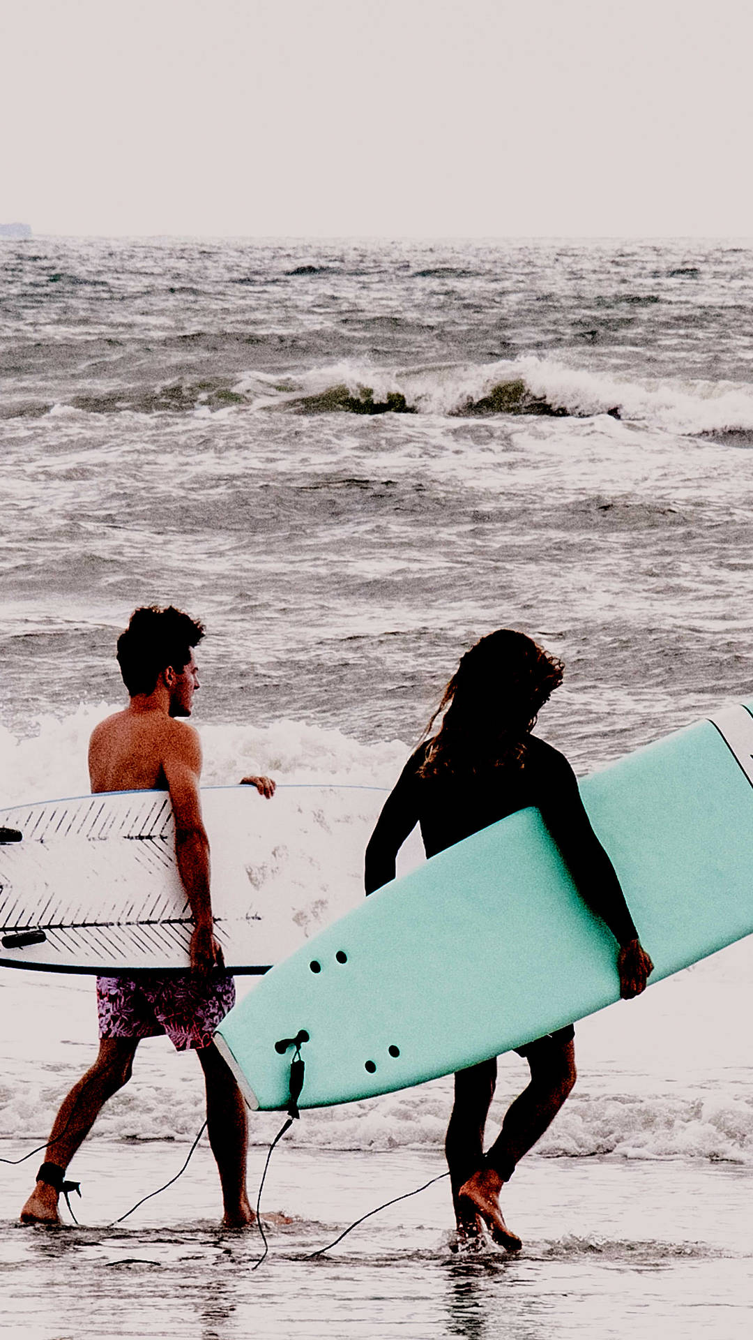 Two Friends Going Surfing