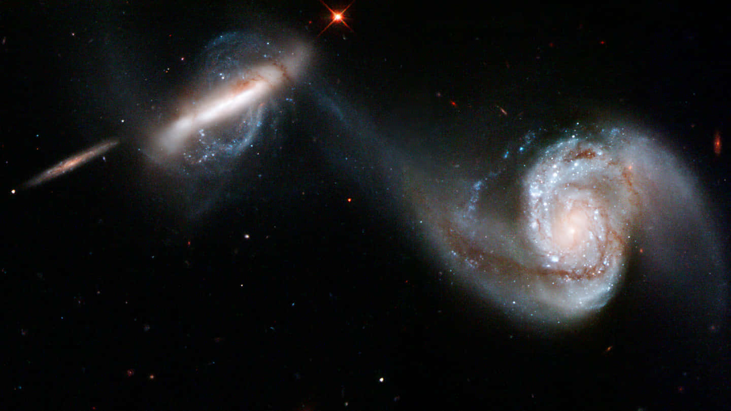 Two Galaxies In Space Astronomy Background