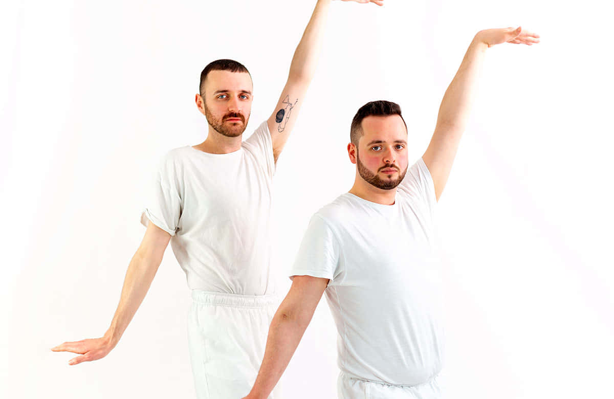 Two Gay Boys In White Posing