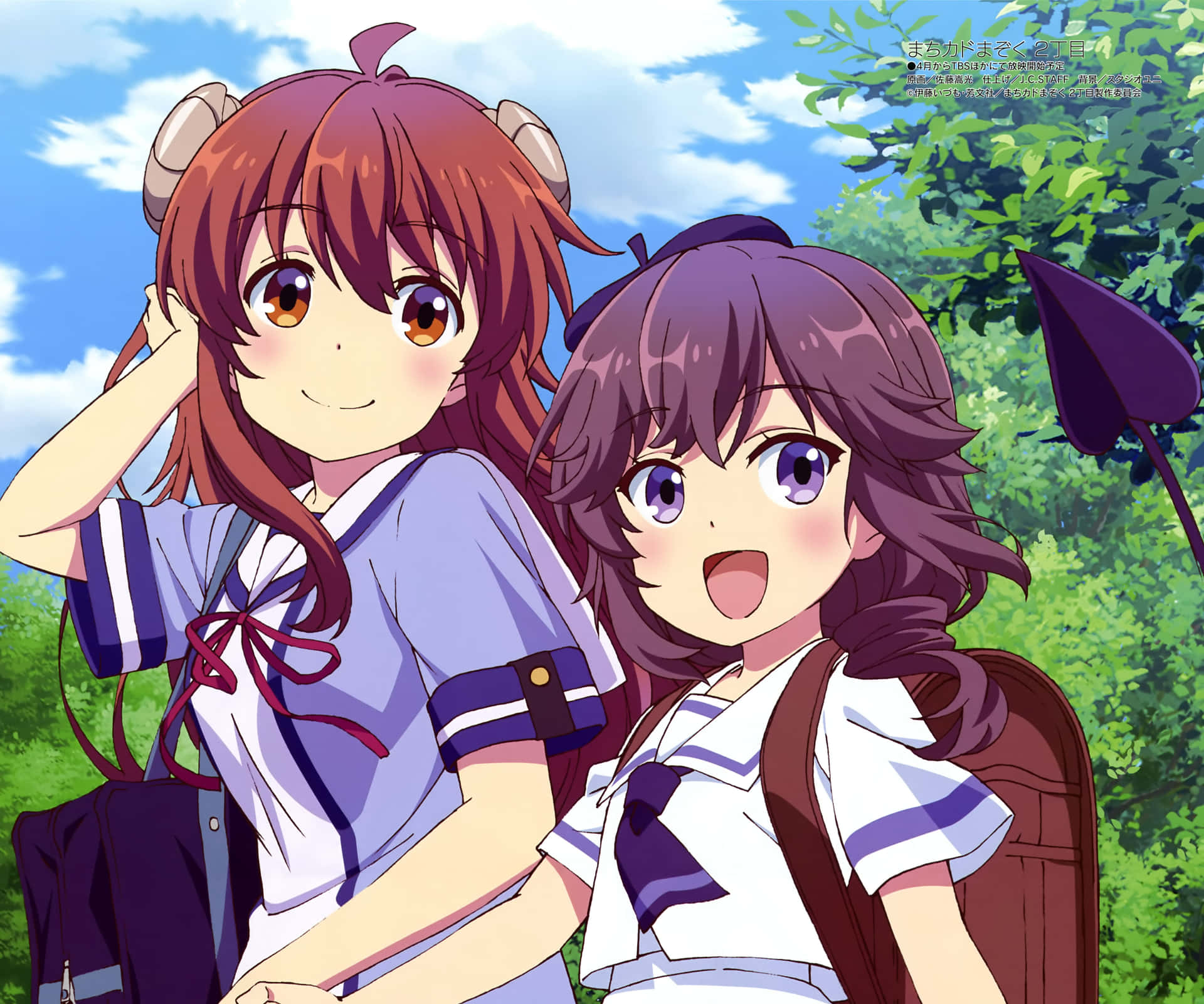 Two Girls In Uniforms Standing Next To Each Other Background