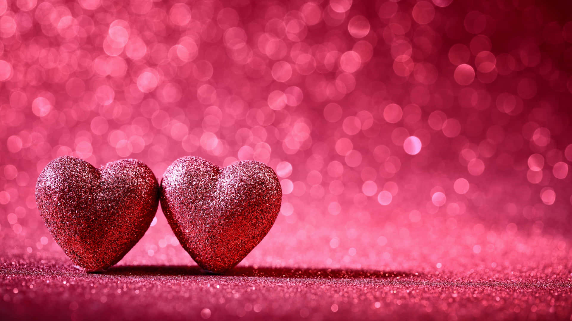 Two Hearts On A Red Background