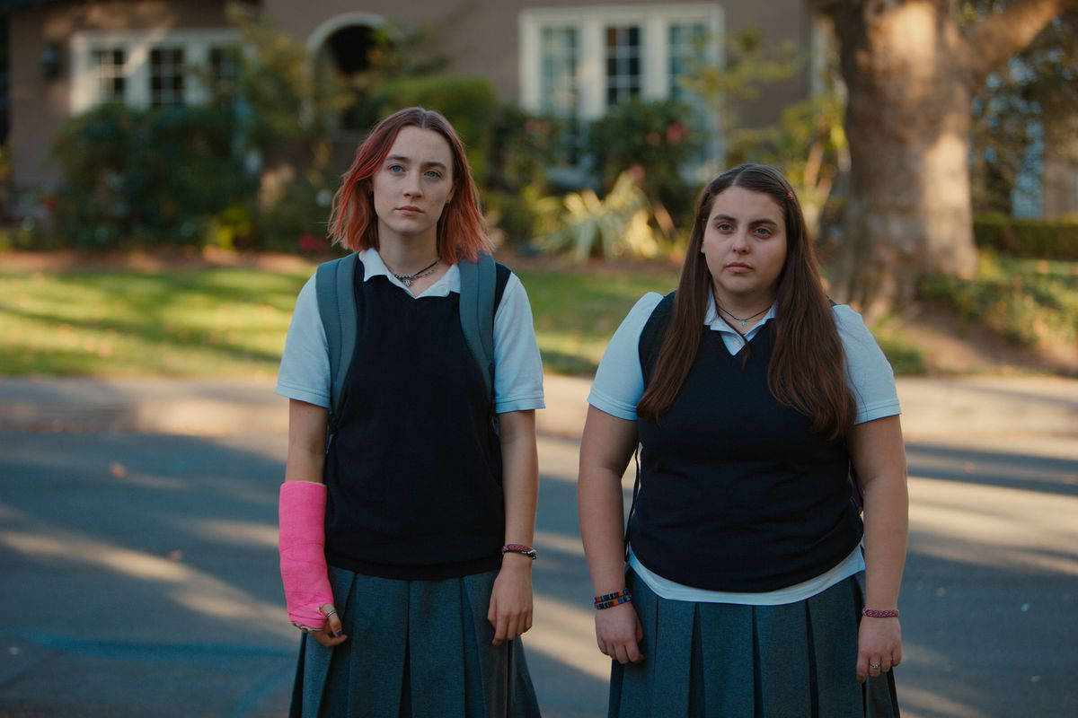 Two High School Girls In Movie Lady Bird Background