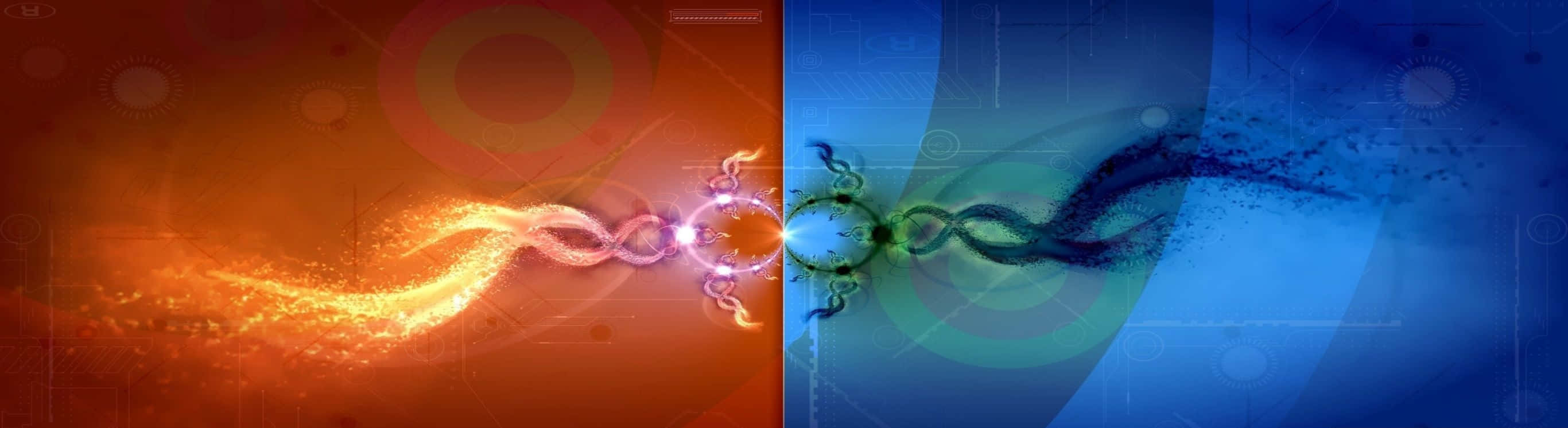 Two Images Of A Blue And Orange Background Background