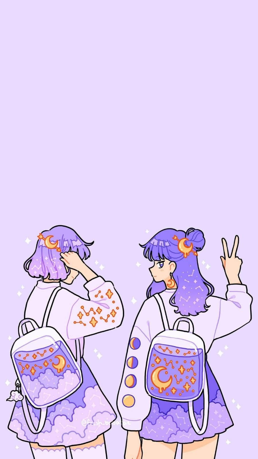 Two Kawaii Purple Girls