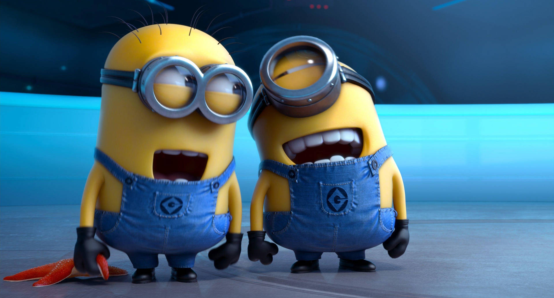 Two Laughing Minions Despicable Me 2 Background