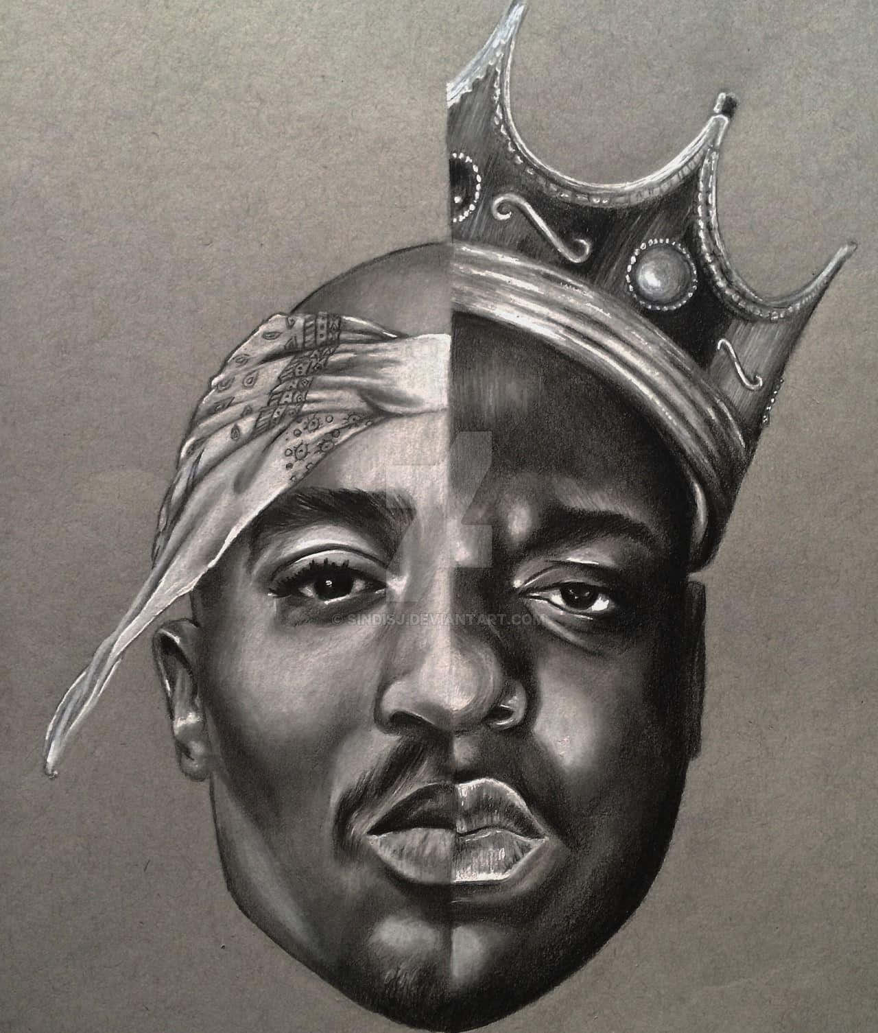 Two Legends Of Hip Hop, Tupac Shakur (2pac) And Notorious B.i.g. Background