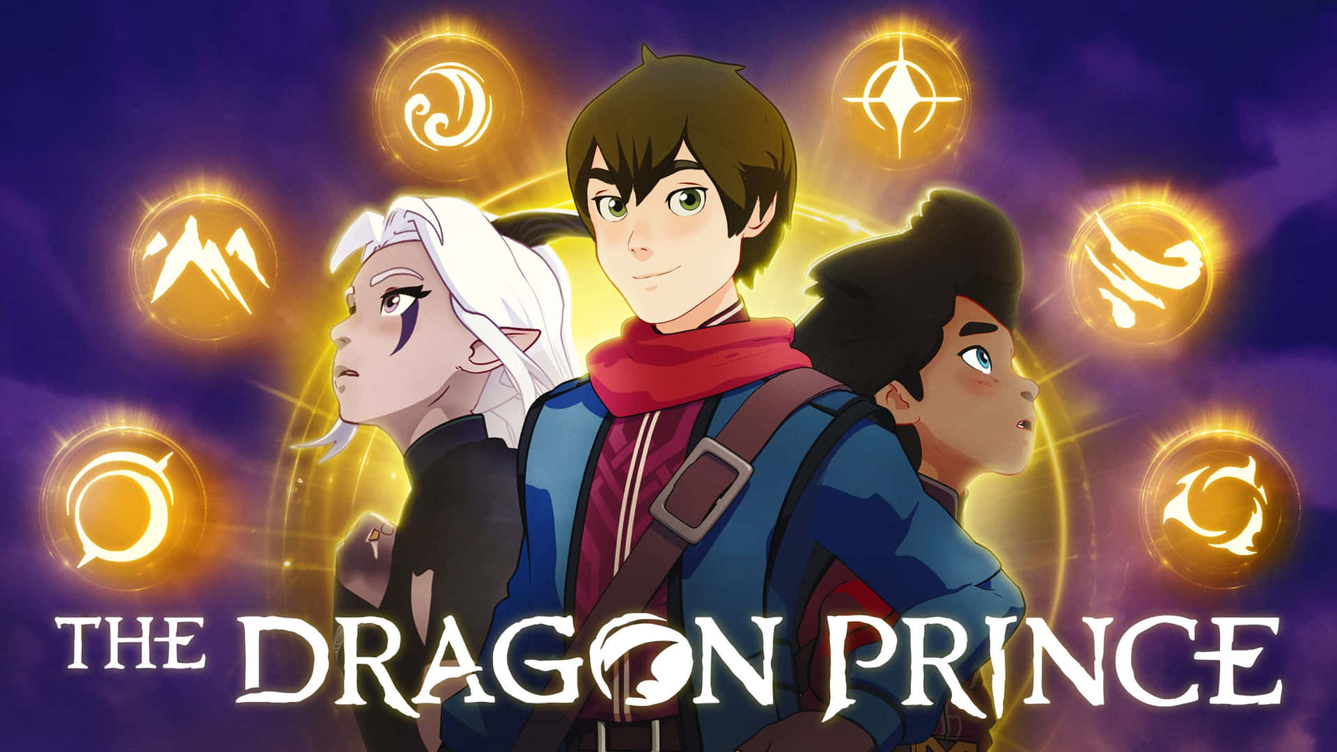 Two Mages And A Dragon Prince Ready For Battle Background