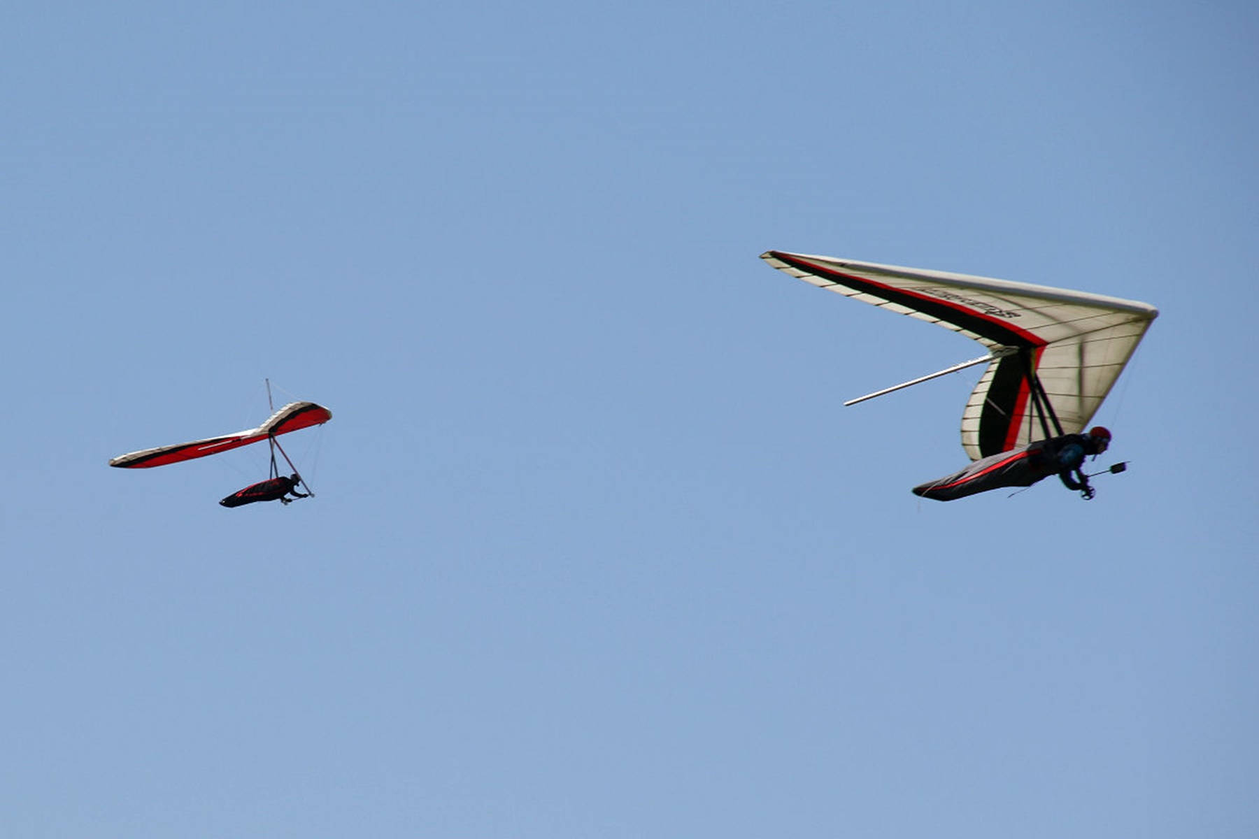 Two Men Hang Gliding Sports Adventure