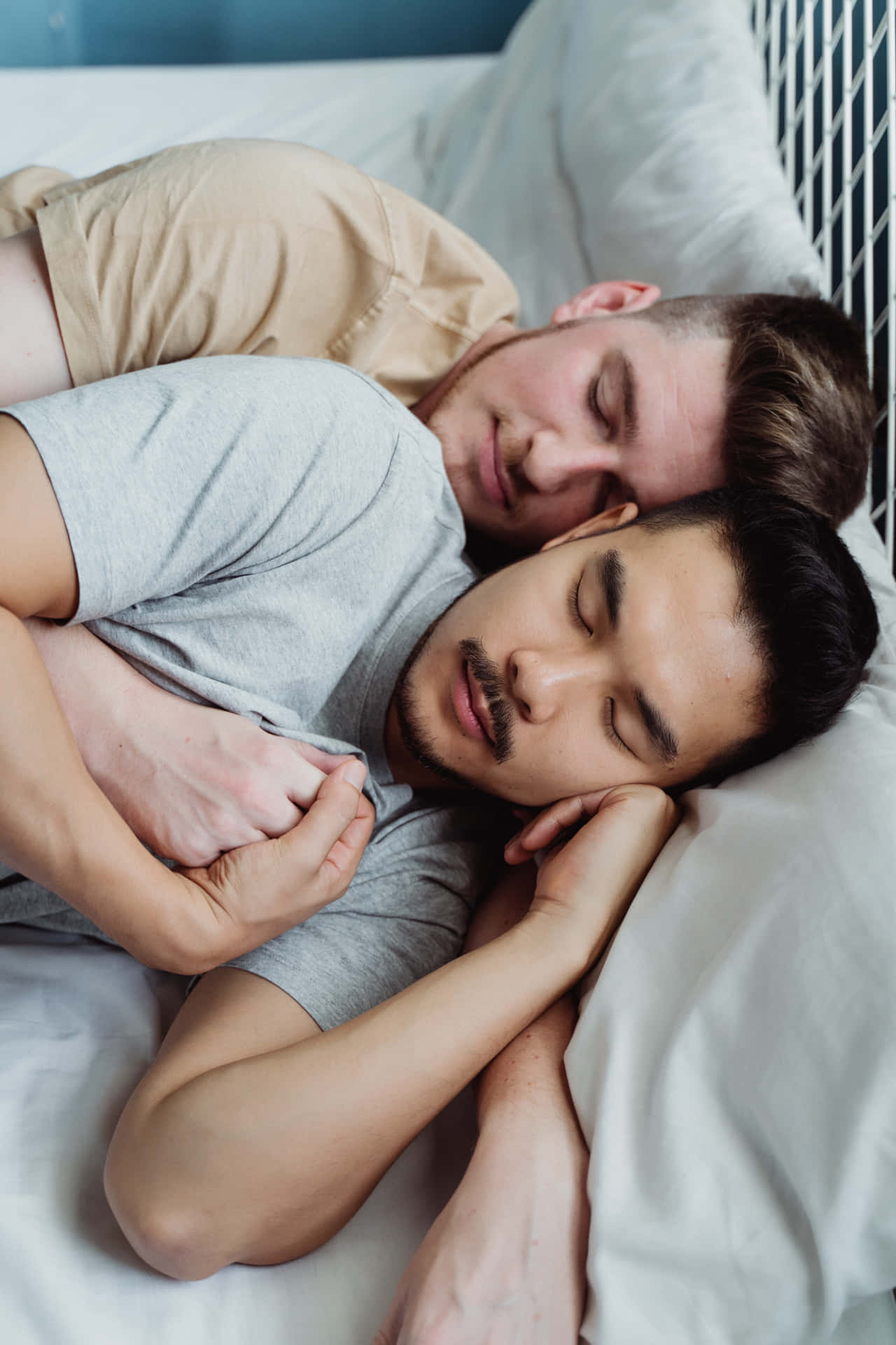 Two Men Sleeping Peacefully Background