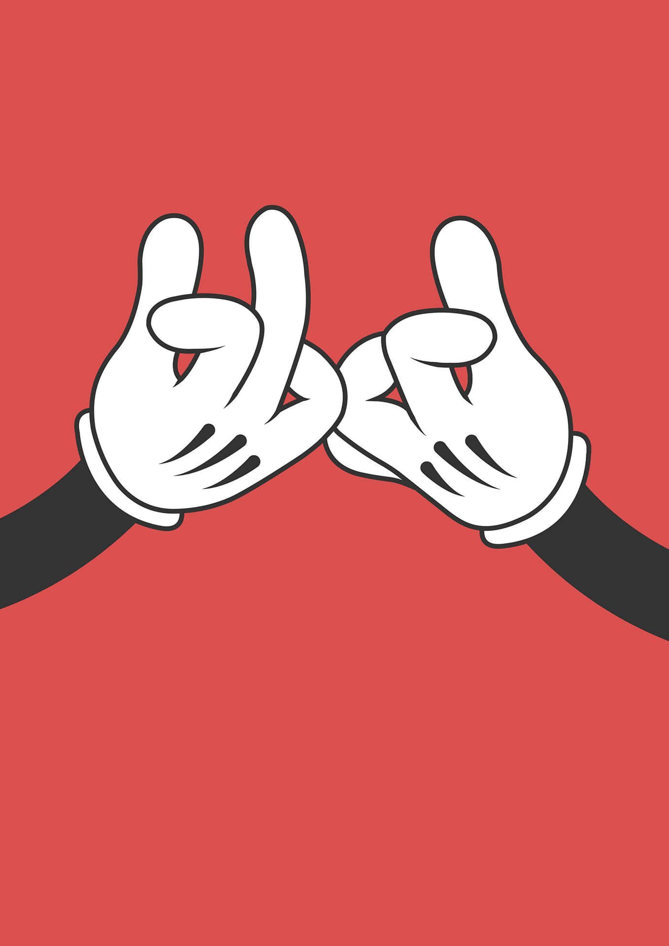 Two Mickey Mouse Hands Making A Gesture Background