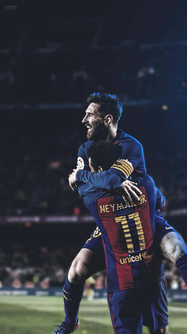 Two Of The Best Soccer Players On The Planet - Messi And Neymar Background