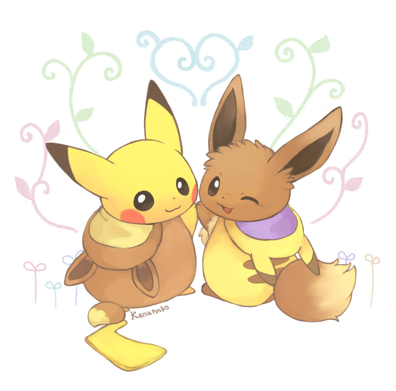 Two Of The Cutest Pokémon Of All – Pikachu And Eevee! Background