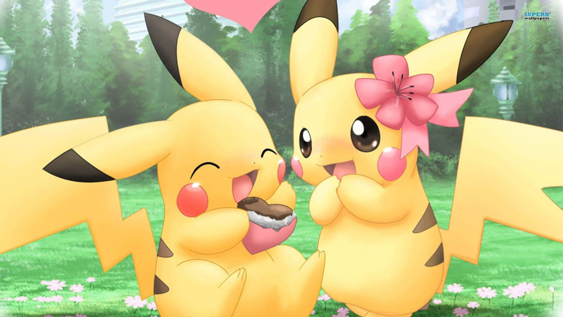 Two Of The Cutest Pokémon - Pikachu And Eevee Background