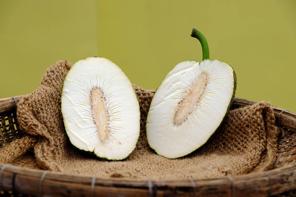 Two Parts Of Breadfruit Background