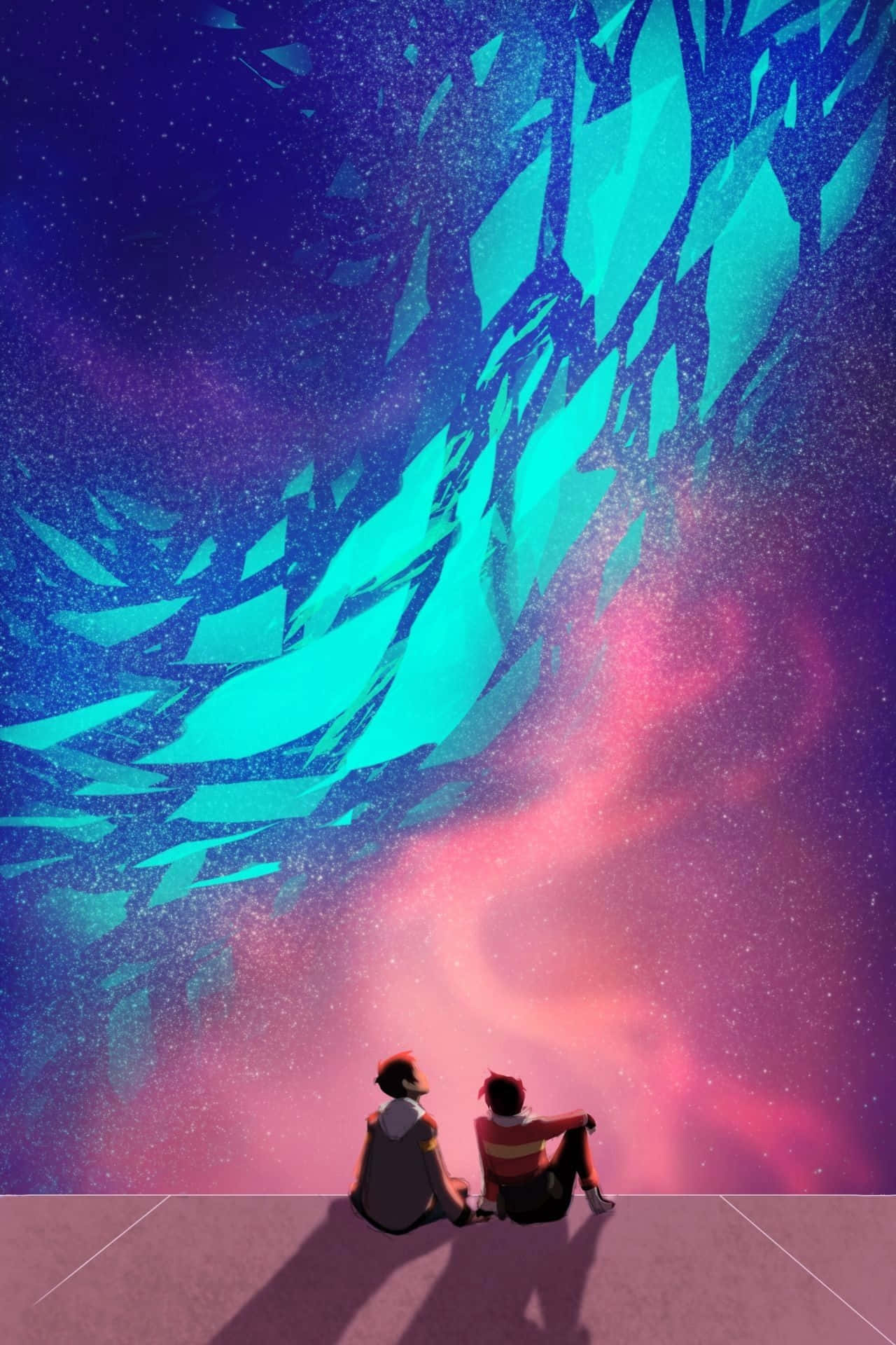Two People Sitting On A Bench Looking At The Stars
