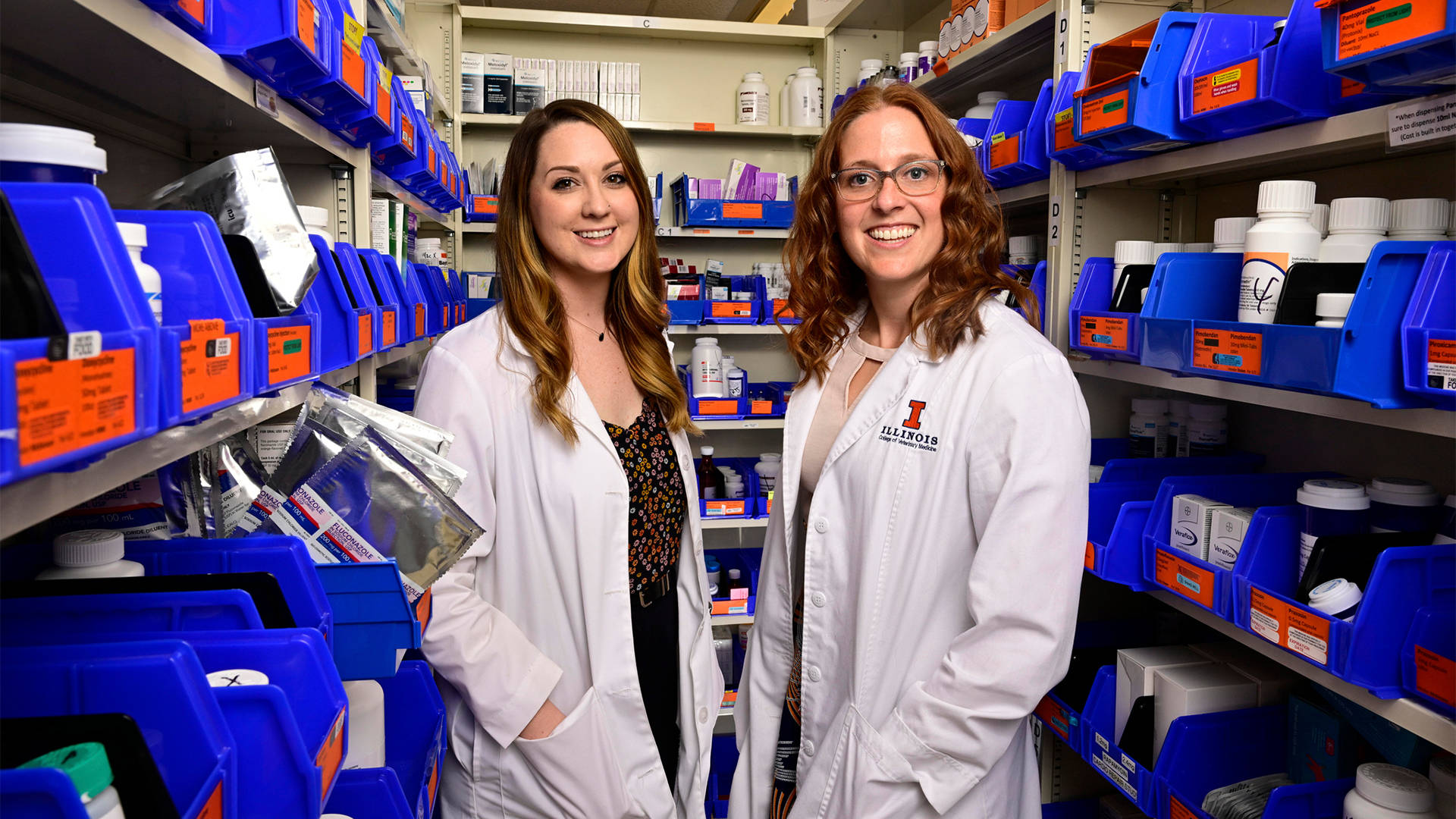 Two Pharmacists Smiling Background