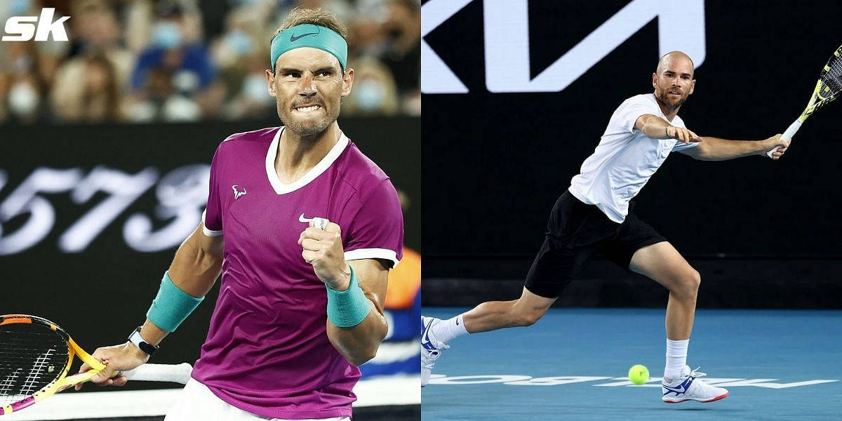 Two Pictures Of Tennis Players Playing Tennis