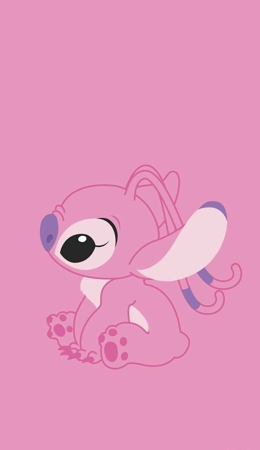 Two Pink Stitch Friends Signifying Unbreakable Bonds Background