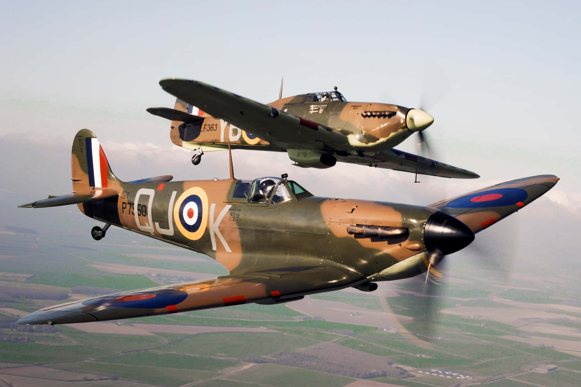 Two Planes Flying In The Air Background