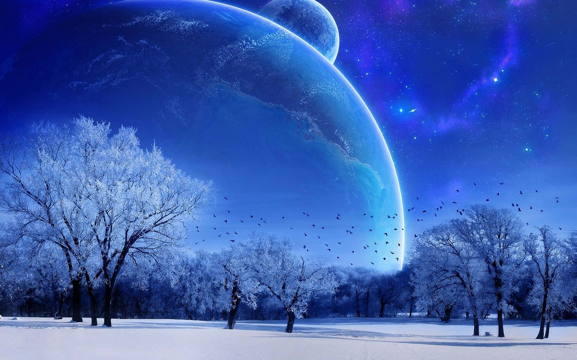 Two Planets Winter Wonderland Desktop