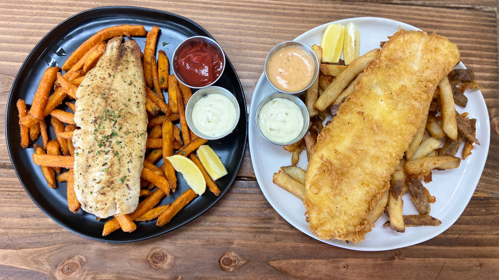 Two Plates Of Fish And Chips