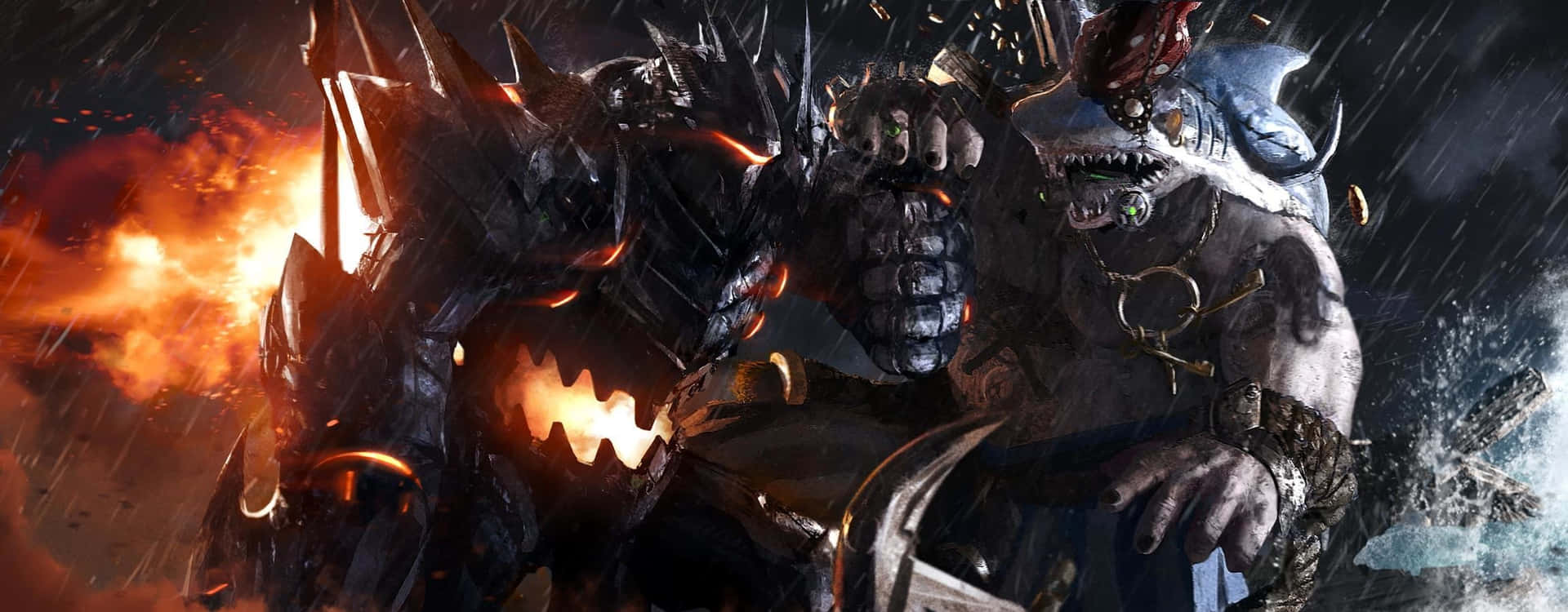 Two Powerful Characters Coming Together In The Thrilling World Of Overwatch. Background