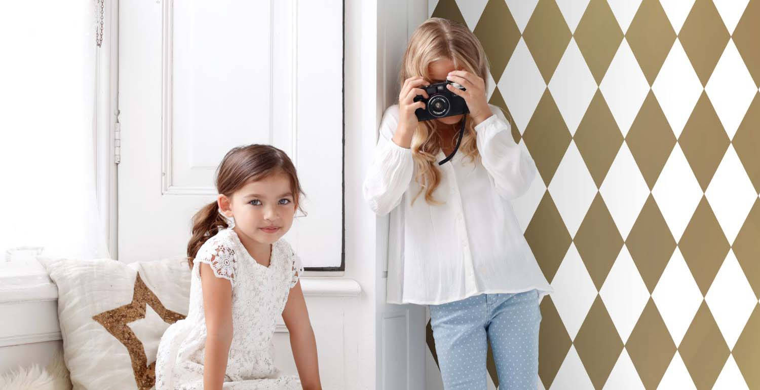 Two Precious Little Girls In White Background