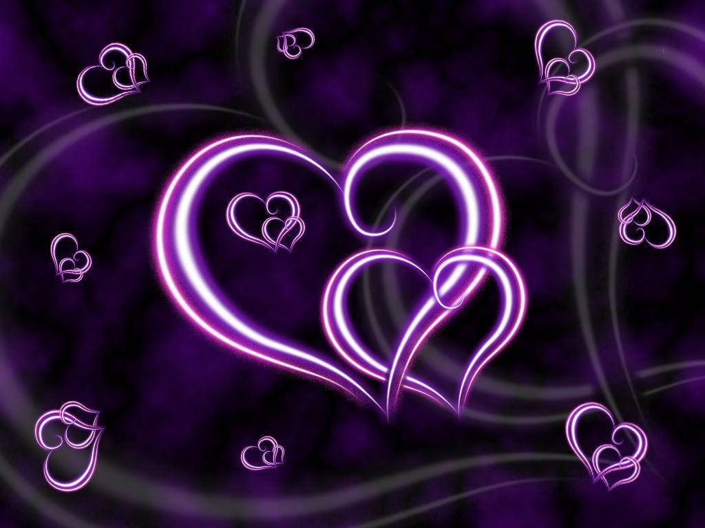 Two Purple Hearts Intertwined Background