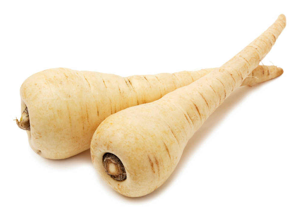 Two Raw Parsnips Vegetable Root Crops Background