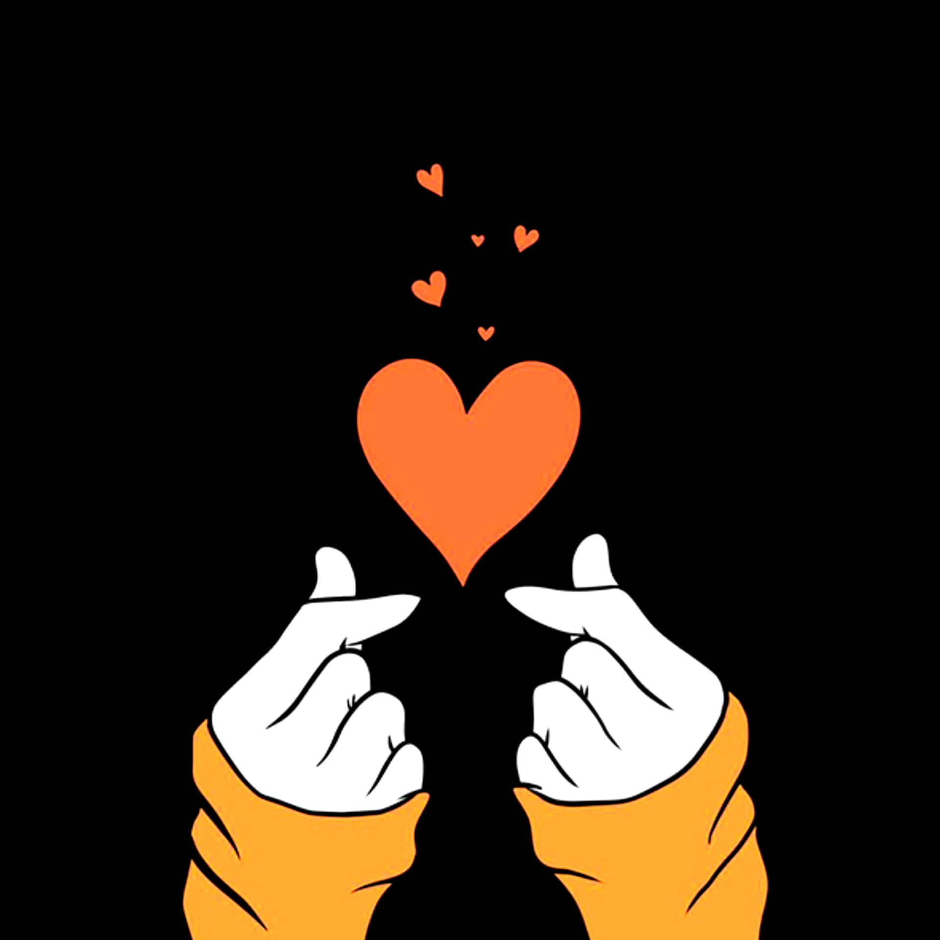 Two Saranghae Finger Hearts Background