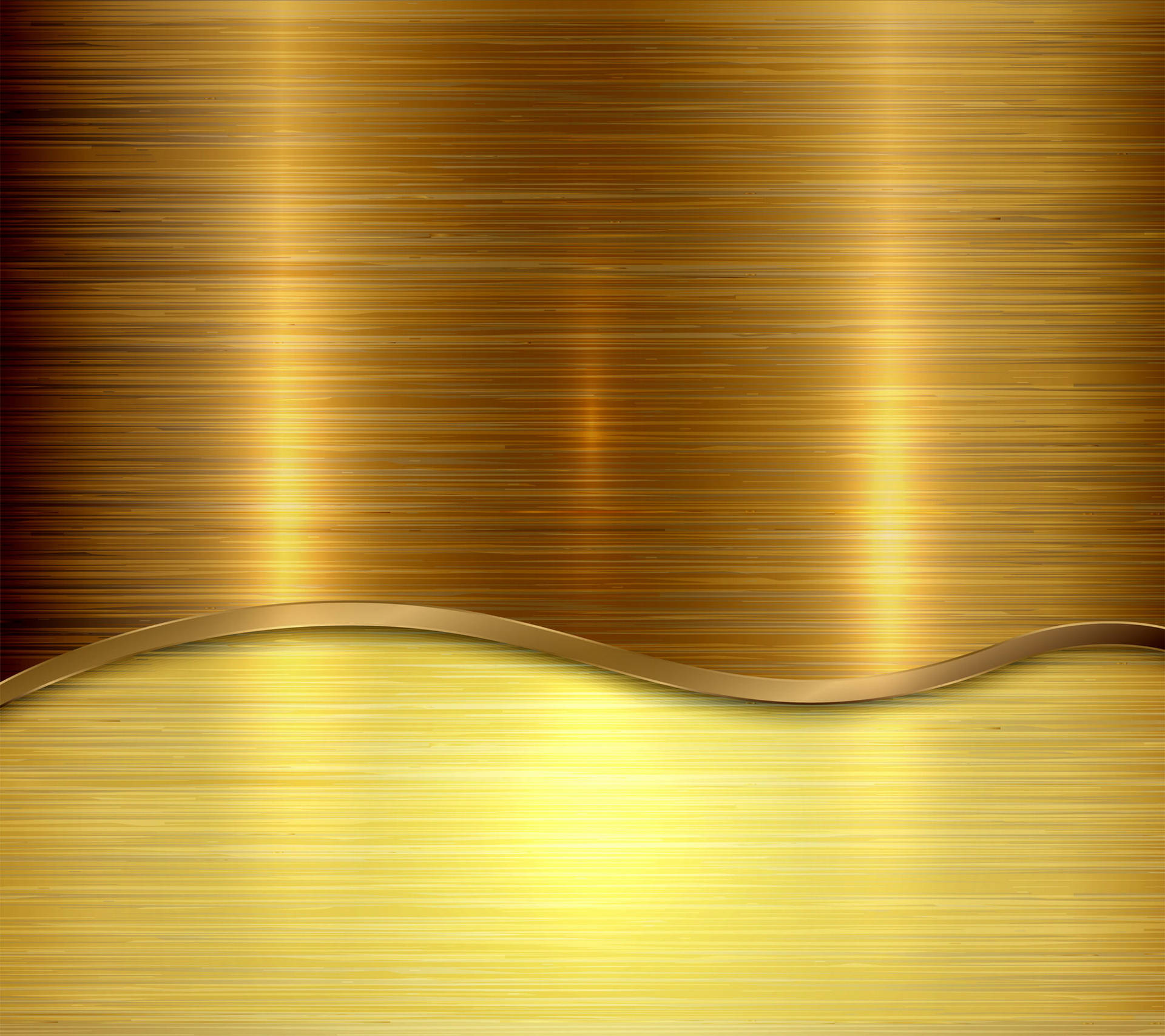 Two Shiny Plain Gold Steel Sheets Background