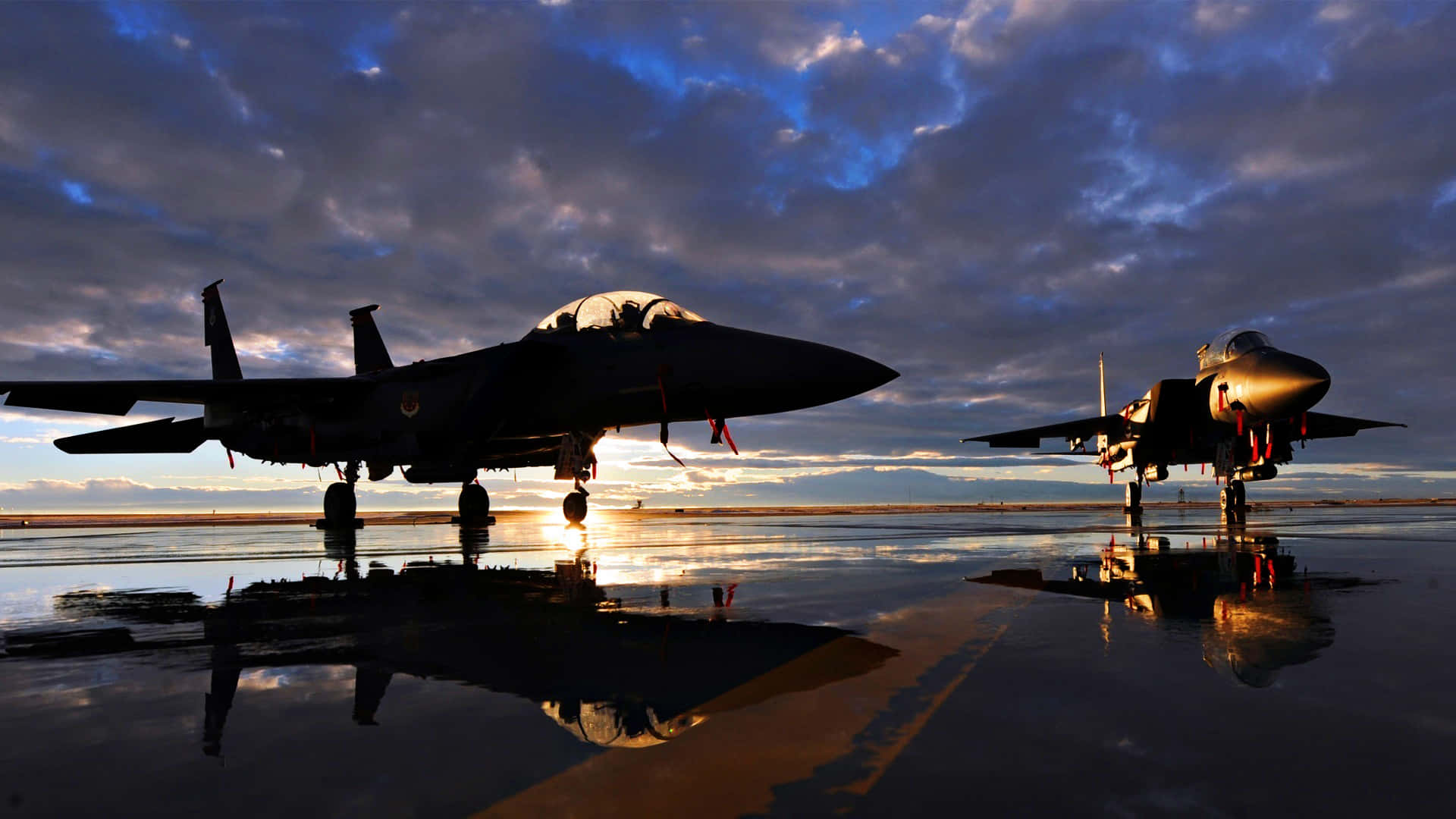 Two Silhouette Of Aircraft Plane Background