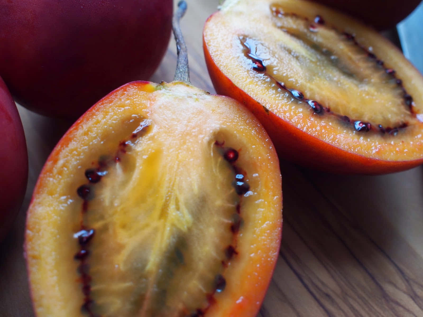 Two Sliced Red Tamarillo Photography