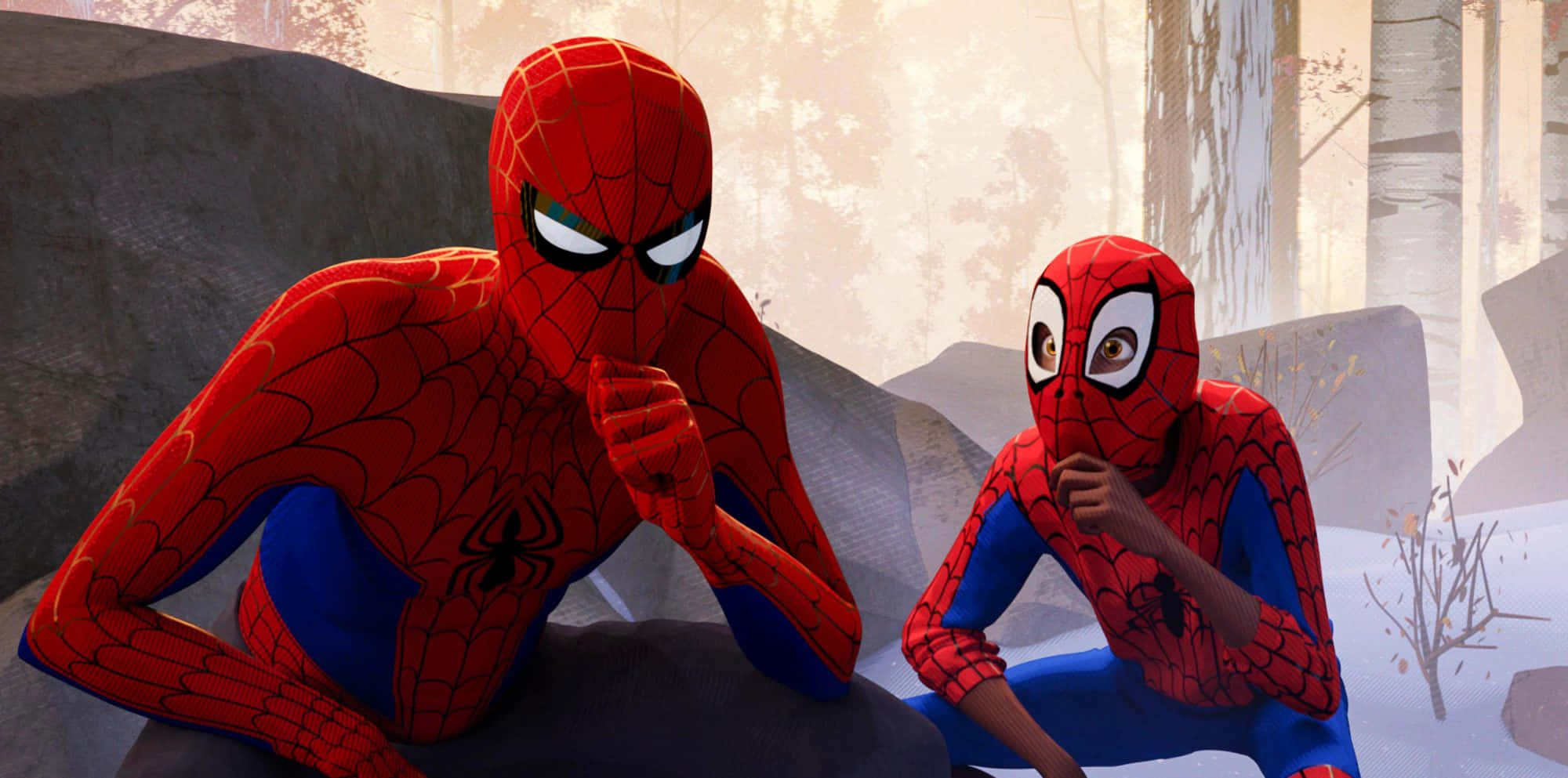 Two Spiderman Pfp Thinking Background