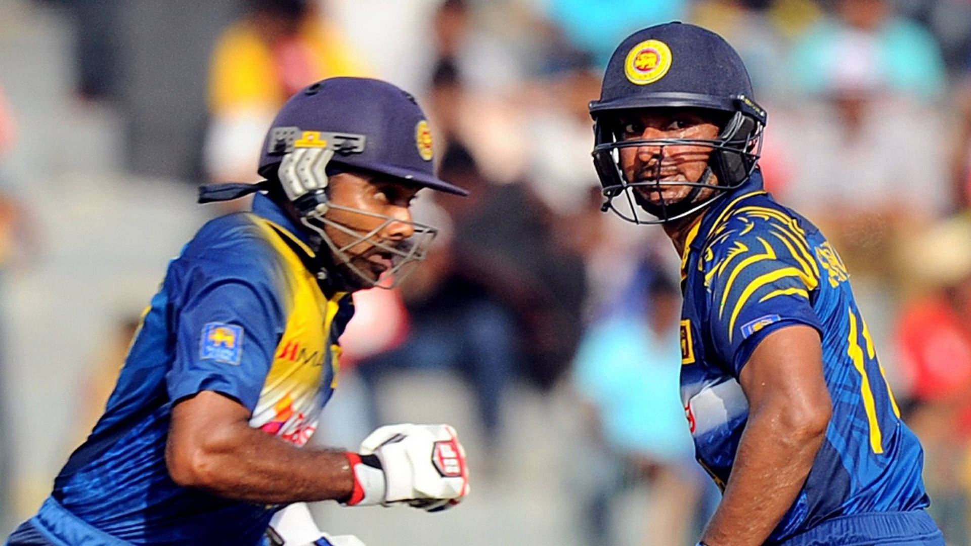 Two Sri Lanka Cricket Players Focus Background