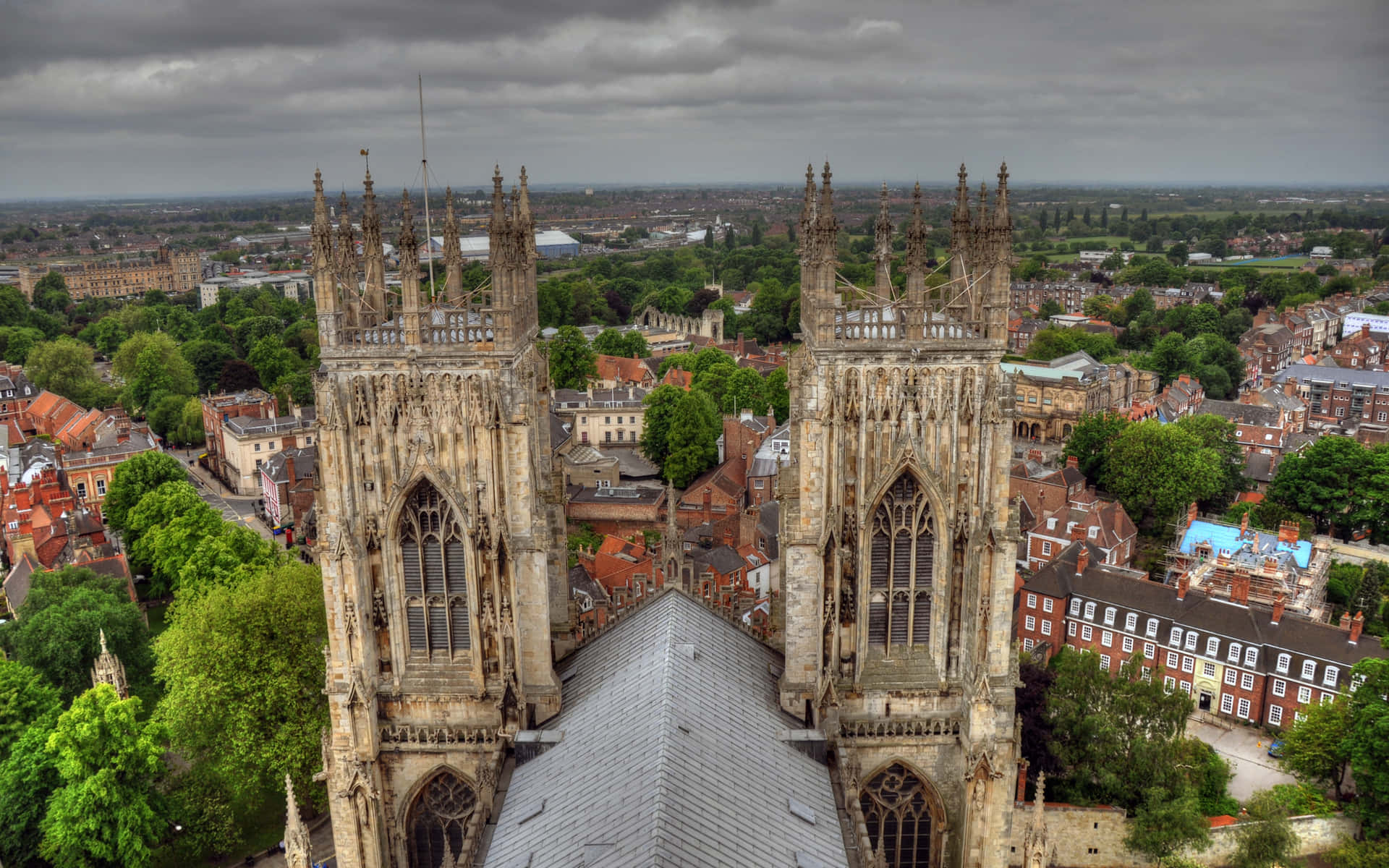 Two Towers York Minster Cathedral Cloudy Background