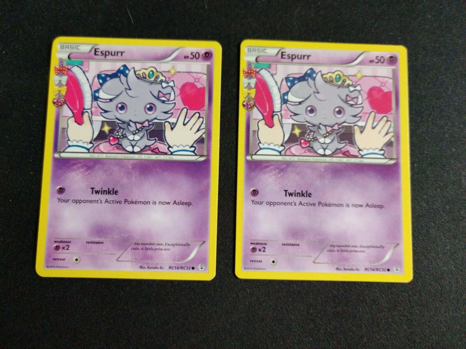 Two Twinkle Pokémon Cards Of Espurr Background