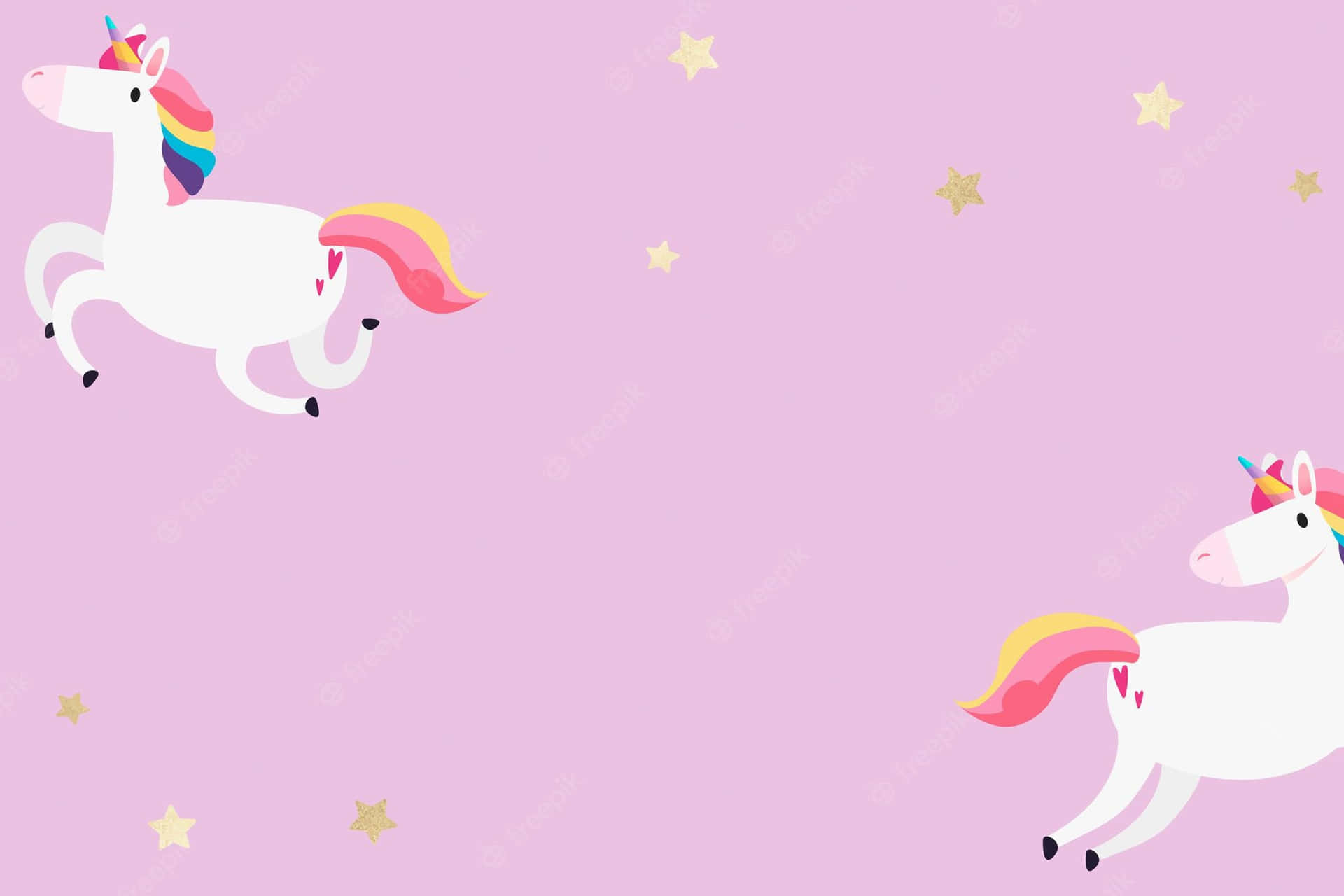 Two Unicorn Aesthetic Flying Background