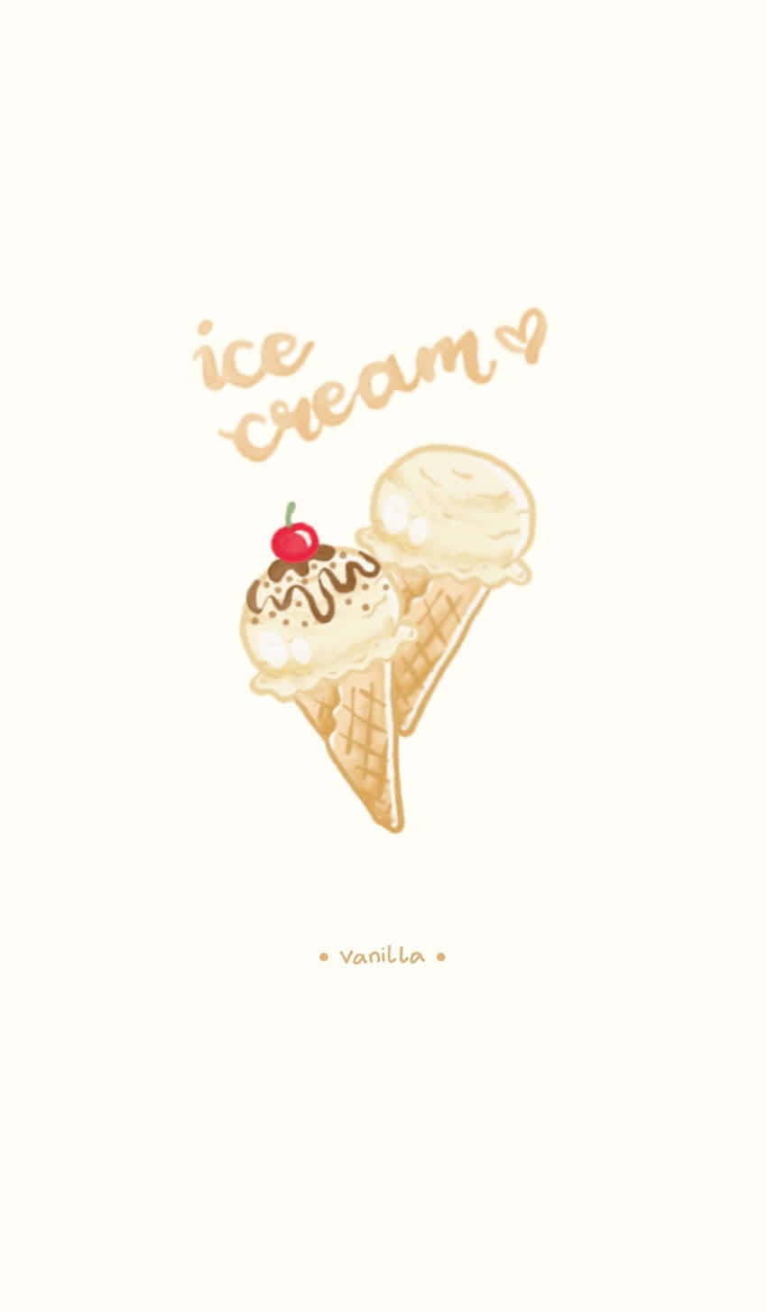Two Vanilla Cute Ice Cream