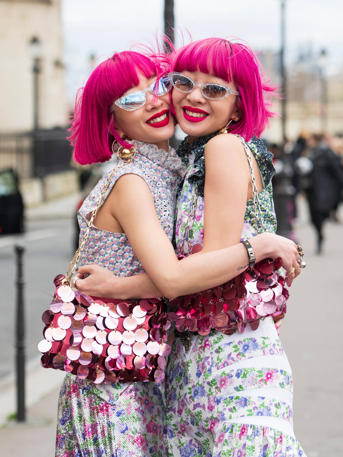 Two Women With Magenta Hair