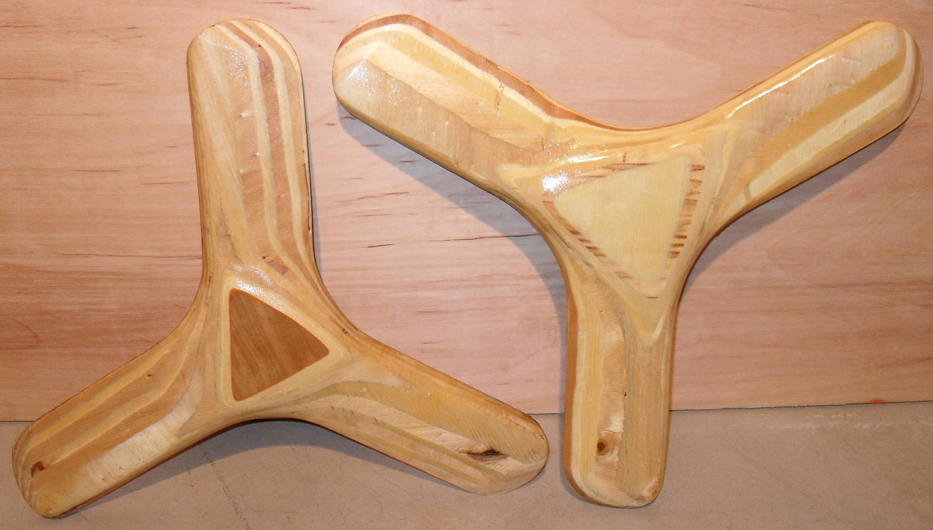 Two Wooden Boomerangs