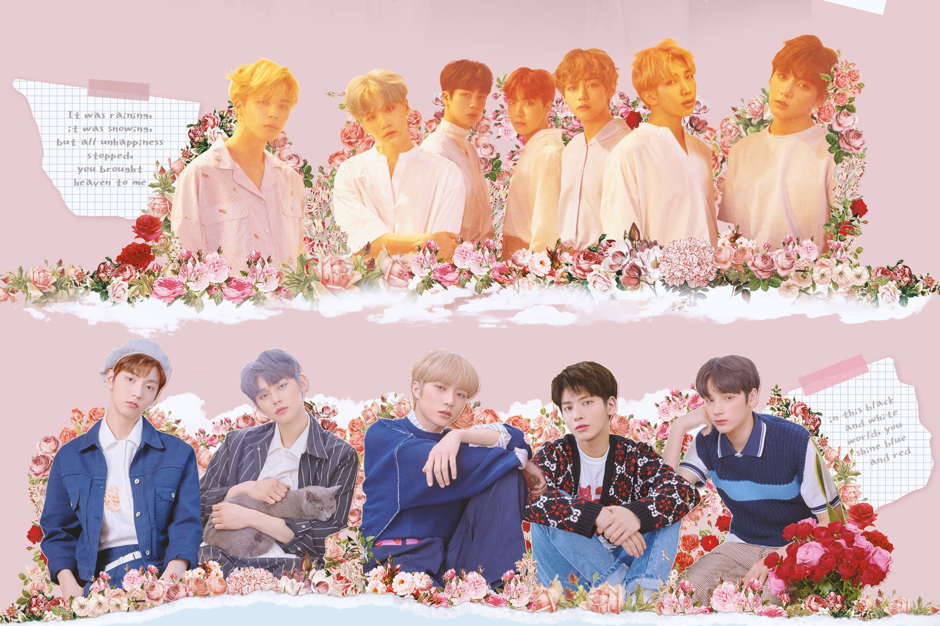 Txt And Bts Collage Background