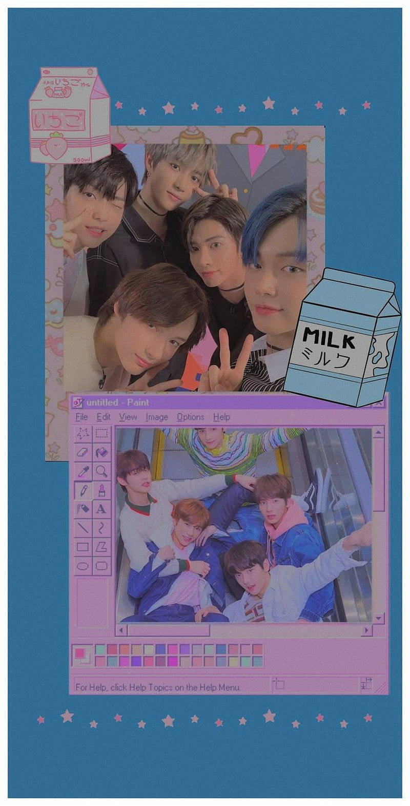 Txt Blue And Purple Aesthetic Collage Background