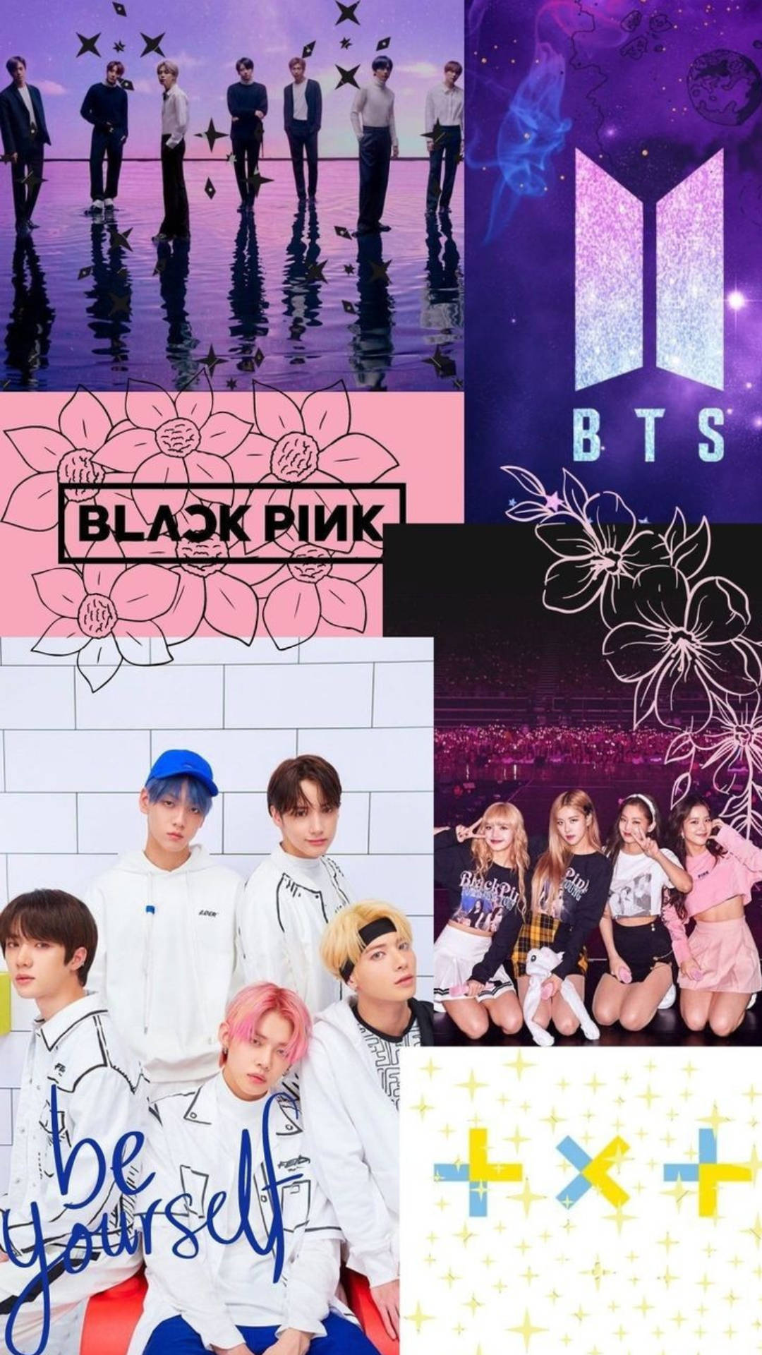 Txt With Bts And Blackpink Background
