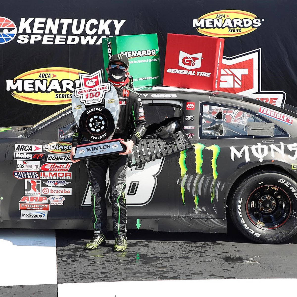 Ty Gibbs Carrying His Trophy Background