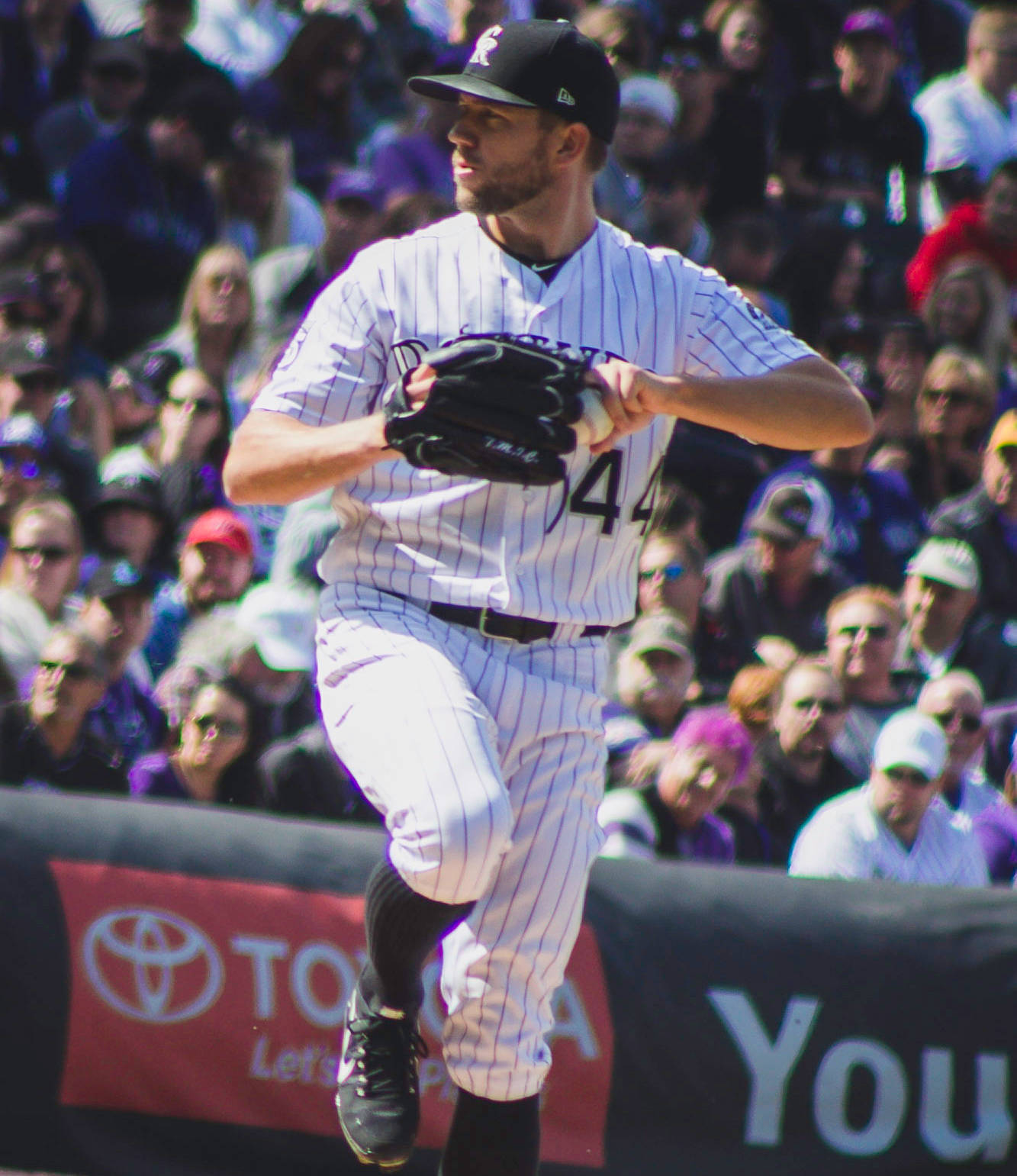 Tyler Anderson With Baseball Mitt Background