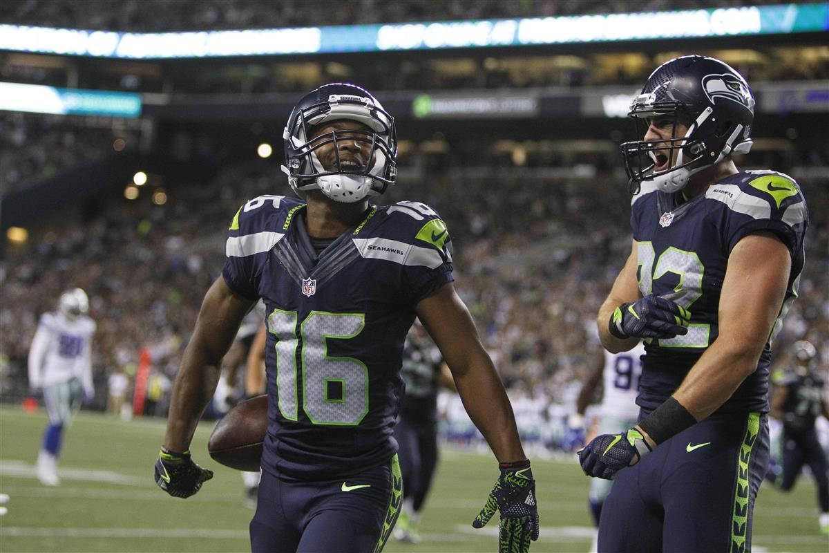 Tyler Lockett Sam Adkins Football Player Seattle Seahawks